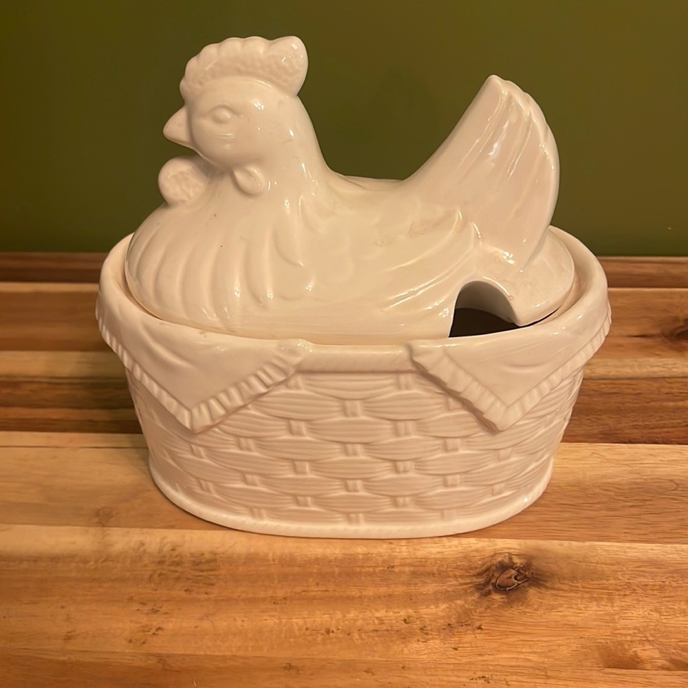 Vintage Chicken in Basket